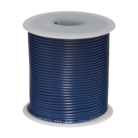 REMINGTON INDUSTRIES 24 AWG Gauge Solid Hook Up Wire, 100 ft Length, Blue, 0.0201" Diameter, UL1007, 300 Volts 24UL1007SLDBLU